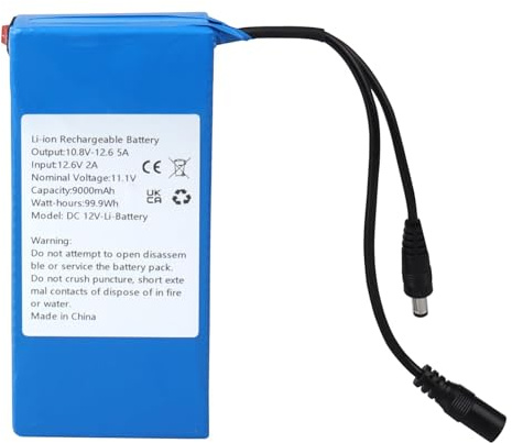 MXJFYY - Batería de Iones de Litio Recargable de 12 V y 9000 mAh Compatible con la mayoría de Dispositivos de 12 V, Luces solares, Luces LED, pulverizadores, Altavoces, Pianos electrónicos de 12 V CC