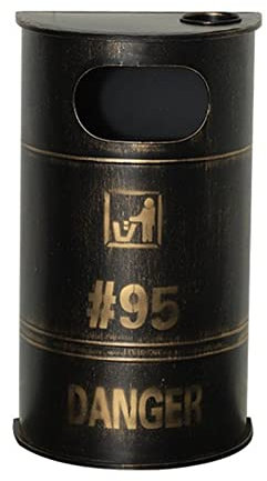 Pattumiere da Esterno Pattumiera in Stile Industriale, pattumiera Creativa in Ferro a Forma di D con posacenere Pattumiera Vecchia in Stile Americano Vintage per Bar e ristoranti di casa Pat