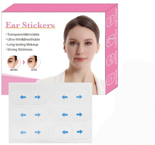 60PCS Cosmetic Ear Corrector,Ear Tape for Big Ears,Waterproof E/ar Stickers Correctors,Solve Big E/a/r Problem with Stickers,E/a/r Stick/ers for Fixing Protruding E/a/r