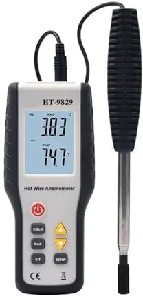 AYJYZHIAG Compteur numérique Portable de Vitesse du Vent, Haute sensibilité, anémomètre Thermique à Fil Chaud, Instruments de Mesure, HT-9829