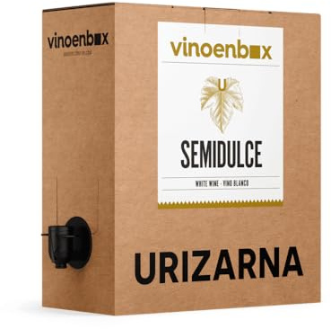Vinoenbox - Vino Blanco Semidulce Bag-in-Box 15 L – Vino afrutado y fresco en caja con grifo, Ideal para aperitivos y consumo diario (equivale a 20 botellas)