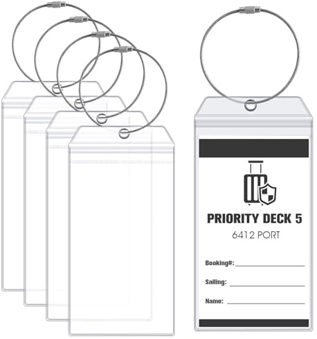 5 Stück Kofferanhänger Kreuzfahrt, Schiff Kofferschilder Anhänger Wasserdichter PVC, Transparenter Gepäckanhänger mit Edelstahl Schlaufe, Luggage Tag für koffer Reisegepäck, 19 CM X 9 CM