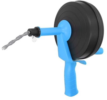 MENDUNER Barrena de Drenaje, Removedor de Obstrucciones con Adaptador de Taladro, Serpiente de Plomería Flexible, Uso Manual o Eléctrico para Fregadero de Cocina, Baño y Ducha (5 m/16,4 pies)