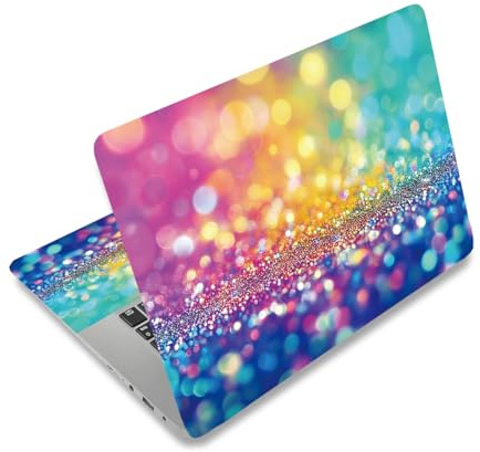 PLIGREAT Adesivo per computer portatile con motivo flash colorato, adatto per laptop da 12, 13, 13,3, 14 e 15, universale, impermeabile, rimovibile