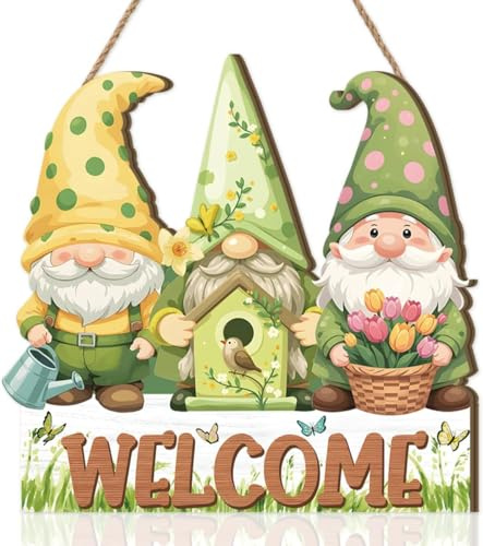 ANHUIB Willkommensschild Haustür Türkranz Frühling Willkommensschild Bunt Willkommen Türschilder Türdeko Haustür Garten Wohnzimmer Haustür Hängenden Welcome Türdeko zum Aufhängen Türschmuck Frühling