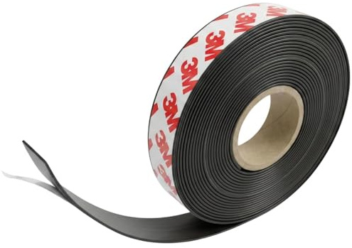 Lumonic 5m Cinta magnética | 20x2mm | Flexible, autoadhesivo, se puede cortar a medida, sin taladrar | Mosquitera, escuela y pizarra