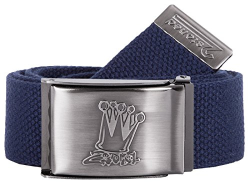 2Stoned Geldgürtel Tresorgürtel Navy 4 cm breit matte Schnalle Crown für Damen und Herren