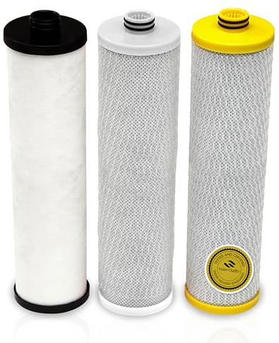 Aquasana 3 Stage Max Flow Replacement Filters | WQA Certified to NSF Standards | Claryum Under Sink Water Filter | Reduces Up to 99.99% of PFAS, Microplastics, Lead & Chlorine | AQ-5300+R | AQ-C3M-R