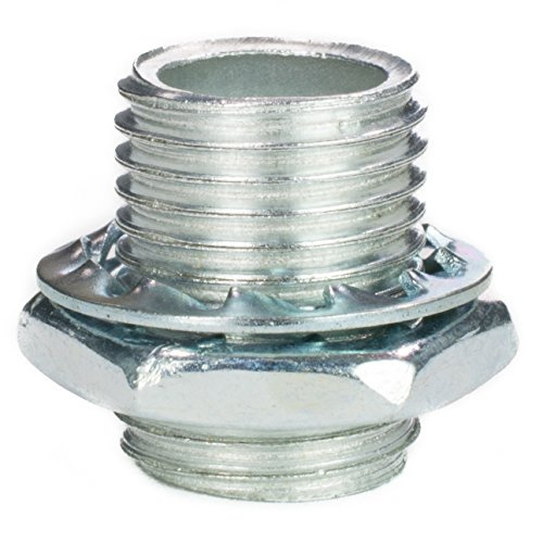 Gewinderohr M10x1, Länge 15mm, verzinkt - inkl. Sechskantmutter u. Sicherungsscheibe | Gewinderöhrchen für Lampe - 50 Stück