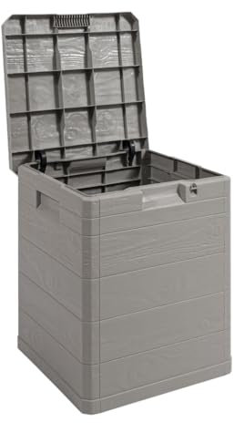Toomax Bauli Woody's 90L, contenitore da esterni, in plastica, Art. 173, Grigio Tortora