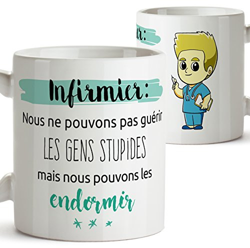 Mugffins Tasse pour Un Infirmier - Nous ne Pouvons Pas guérir Les Gens stupides mais Nous Pouvons Les endormir - Mug/Tasse pour Les métiers/Professions. Cadeaux pour Les infirmières