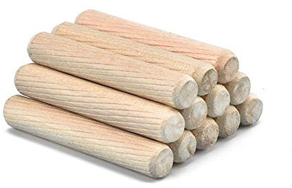 120 PCS 13/32 x 1 1/2 Twill Wooden Dowel Pins Multi Fluted and Beveled (10mm x 40mm)