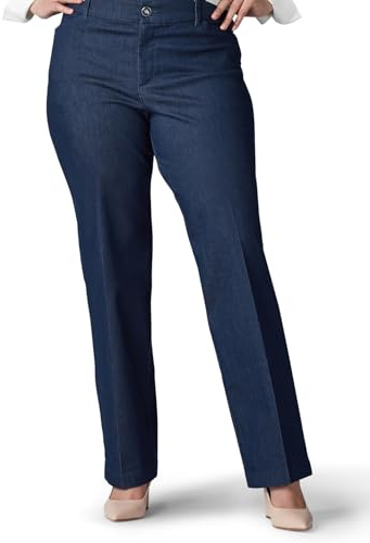 Lee Women's Ultra Lux Comfort with Flex Motion Trouser Pant Indigo Rinse 10 Medium