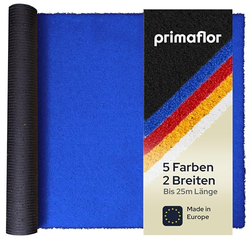 Primaflor Kurzflor Kunstrasen FUN4YOU - Blau, 2,00m x 19,50m, Viele Größen, 12 mm Hoch, UV-Beständiger, Wasserdurchlässiger, Rasenteppich, Outdoor Bodenbelag für Balkon, Minigolf und Boot