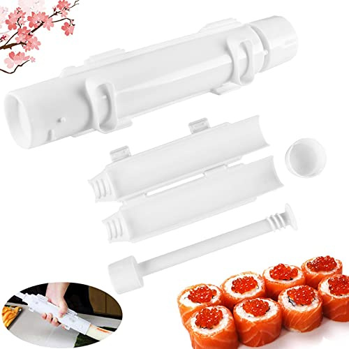 Sushi Making Roller Bazooka maker Kit Professional Upgrade Super Durable Space Mold Food Grade Plastic Rice Vegetable Meat DIY Tube Machine Kitchen Utensils Mold-for Easy Cooking Rolls Tool