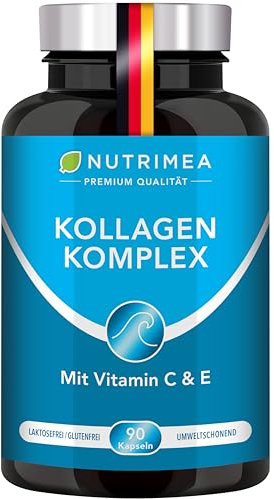 COLLAGEN Collyss® mit Natürlichem Vitamin C, E, A | Kollagen Hydrolysat Peptide Typ I + II - PATENTIERTE FORMEL Geschmacksneutrale Kapseln - 900 mg