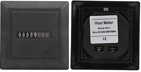 Contador De Horas Con Pantalla Digital 220-240 V Ca 50 Hz Herramientas Con Temporizador Con Alta Precisión Para Maquinaria De Construcción Vehículos De Construcción De Plástico Duradero