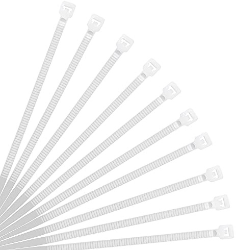 XINGO White Cable Ties Pack of 500, 300mm x 3.6mm,Premium Nylon Durable Zip Ties, Self-Locking UV Resistant Nylon Plastic Wire Ties for indoor and outdoor mm x 3.6mm, White)