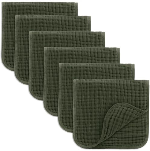 Bekväma ungar muslin rapdukar 50,8 cm x 25,4 cm, paket med 6 – stora, 6 lager, ultraabsorberande 100 % bomull för baby dregel och röra – mjuk, säker och skonsam baby rap trasor set för pojkar och