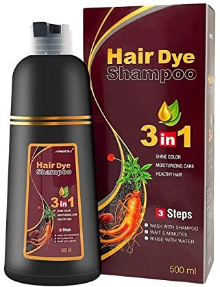 Shampoo Colorante Naturale Marrone Per Capelli Neri Semipermanenti, 500 Ml (Istantaneo Per Uomo e Donna)