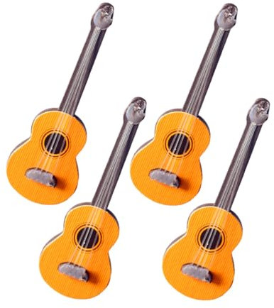 ibasenice 4stücke Miniatur Gitarre Teiliges Dekorationszubehör Für Puppenhaus Vintage Design Realistische Mini-Instrumente Für Projekte Und Fotografie-Requisiten