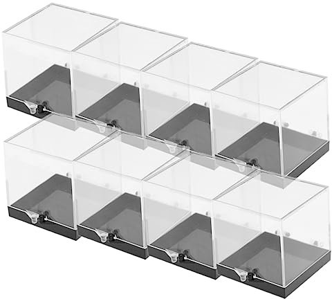 WATIIFUFU 8stücke Transparente Boxen Für Mineralien Und Proben Quadratische Vitrinen Zur Aufbewahrung Und Präsentation Durchsichtige Probenvitrinen Aus Hochwertigem Material Für Hause Und