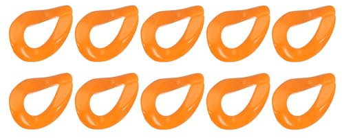 METALLIXITY 48 Stück Acryl Verbindungsringe (23 x 17mm), Acryl-Kettenglieder, Acryl Kunststoff Oval Verbindungsringe, Schnellverbindungen für Geldbörse, Brillen, Taschenketten, DIY, Orange