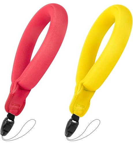 AYMQC Sangles Flottantes Étanches Caméra Dragonne Flottante en Mousse pour Appareil Photo Numérique Sous-marin 2 Pièces (Rouge et Jaune)