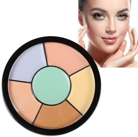 6-in-1 Face Palette - Full Coverage, Creamy Blendable Colour Correcting Makeup for Blemish & Dark Circle