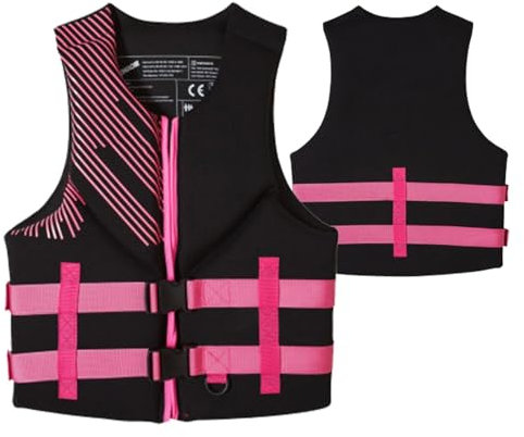 YUMEIGE Verstellbare Wassersportweste Hoch, Atmungsaktive Sicherheitsweste zum Angeln Surfen Rafting Kajakfahren(Pink,S)