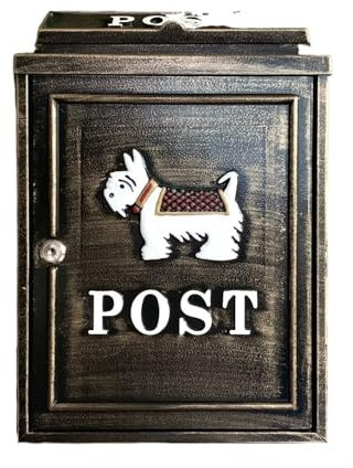 Cassette postali Cassetta Postale Villa Cassetta Postale Inglese Antica Antipioggia Cassetta Postale Esterna Cassetta Postale Creativa Posta in Arrivo(Antique Gold)