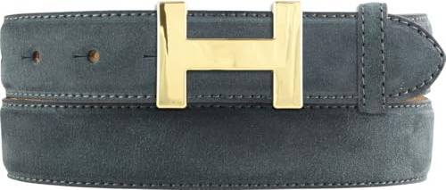BELTINGER Damen-Gürtel HELEN aus Veloursleder 3,0 cm | Velour-Ledergürtel für Damen 30mm | Wildleder-Gürtel mit gold, glänzender Gürtelschließe