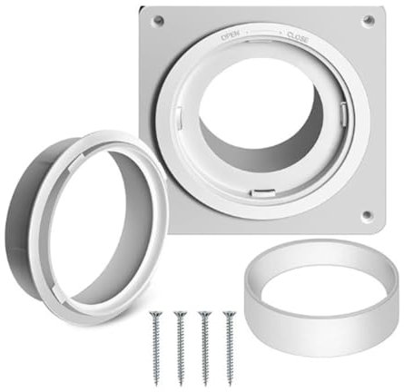 Dsdhuf Plaque Murale D'Aération de Sécheuse avec Tuyau (4 Pouces 8 Pieds), Kit Connecteur D'Évent Sécheuse Verrouillage par Torsion, Bride Connecteur de Conduit de Sécheuse de 4 Pouces A