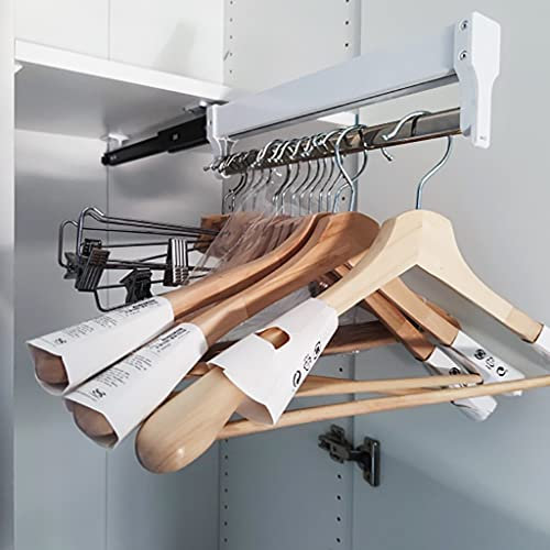 Ausziehbare Kleiderstange aus Metall, ausziehbarer Kleiderbügel mit Metallschienen, verstellbare Kleiderstange für Kleidung, Hosen (Größe: 300 mm)