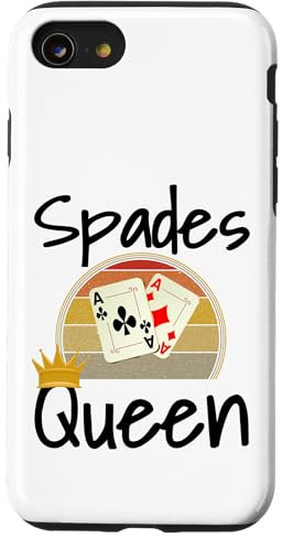 Coque pour iPhone SE (2020) / 7 / 8 Funny Spades Queen Jeu de cartes gagnant pour maman, mère, grand-mère