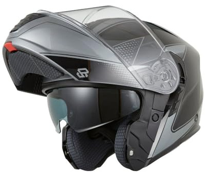 KSK Casque Modulable OS Argent - Double Homologué (P-J) - Homologué ECE R 22.06 - L (59-60cm)
