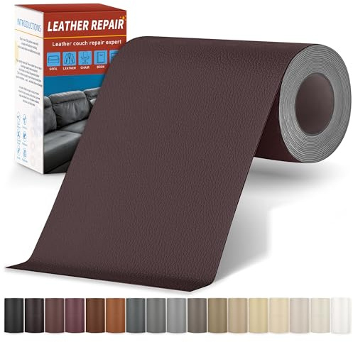 Parche de Reparación Cuero Adhesivo, Parche Cuero Adhesivo para Tapizar | 10x200cm Marrón oscuro Parche Cuero Adhesivo, Polipiel Adhesiva para Tapizar, Sofá, Asiento de Coche, Bolso, Chaqueta