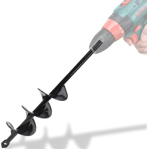 Warmfay Trapano da giardino per trapano, lumache da giardino, 45 x 5 cm, per avvitatore a batteria, in acciaio inox Hex Shank