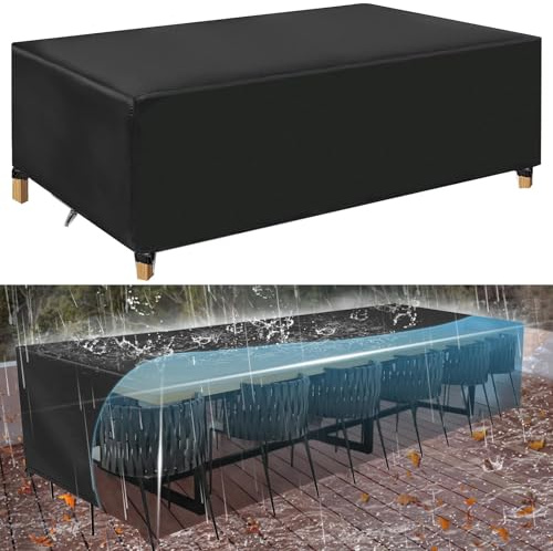 OUZUIU Abdeckhaube Gartenmöbel Abdeckungen, 135x70x50cm/LxWxH 420d Oxford Gewebe Für Gartenmöbel Rechteckig, Winddicht Staubdicht Anti-UV Plane Für Outdoor Gartentische, Terrassenmöbel
