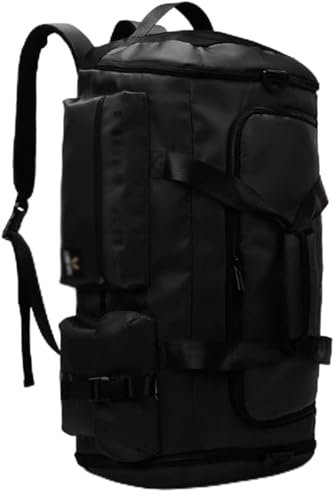 CMOLVUR Fitness-Workout-Sport-Rucksack mit Schuhfach, trocken nass, Übernachtungs-Seesack, Oxford-Gewebe, für Damen und Herren, große Kapazität, Turnbeutel (schwarz)