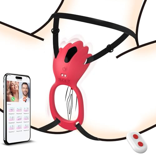 Vibromasseurs Feminin, Sex Toýs Femme Couple clitoridien Oeuf Vibrant femme à App,à Distance Vibromasseur Portable Vibro Point G Sextoy pour Femme Stimulateur de Clitoris Vibrateur (Rouge)