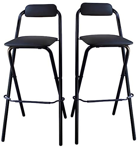 Sgabelli da bar pieghevoli portatili regolabili con schienale, confezione da 2 sgabelli imbottiti leggeri per uso interno ed esterno, design salvaspazio, perfetti per terrazze ed eventi