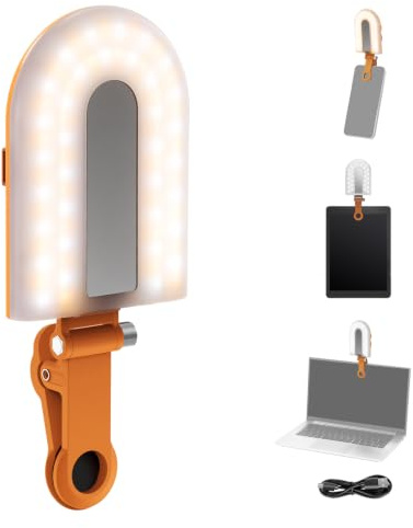 NEEWER GM66 Lumière Selfie à Pince pour Téléphone, 68 LED, Lampe Photo Bicolore Compatible iPhone avec CRI97+, 2000mAh pour TikTok,Vlogs,Streaming,Ordinateur Portable,Webcam,Visioconférence,Maquillage