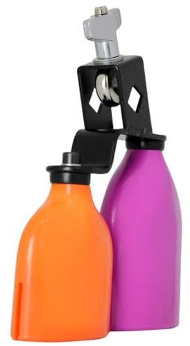 Healeved Campanaccio a Blocco Tamburo Doppio Tono Medio Accessorio per Batteria per Strumento a Percussione Portatile in Legno Bicolore Viola e Arancione per Sviluppo Musicale