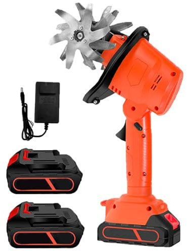 Motobineuse De Jardin Sans Fil, Cultivateur électrique Portatif Avec 2*1,5ah, Largeur Et Profondeur De Labour De 10cm, Double Interrupteur De Sécurité, Motobineuse électrique 235rpm Pour without pole
