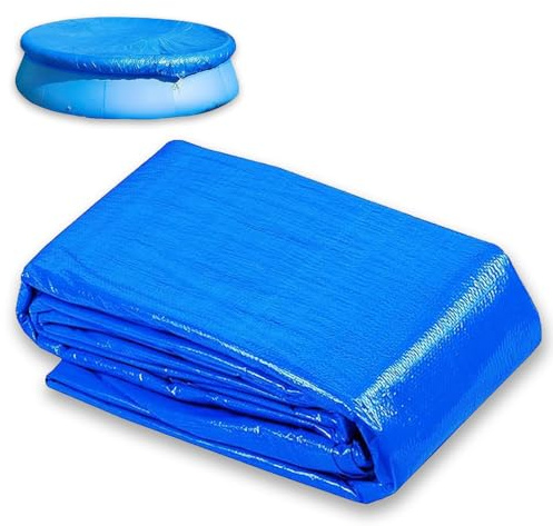 Poolabdeckung Rund, Poolabdeckplane Ø 210 cm, Round Pool Cover Pool Abdeckplane, Schwimmbad Poolabdeckung, Plane Schutzplane für 183 cm Runde Pools, Winddicht, Regenfest, Staubdicht (Ø 210 cm)
