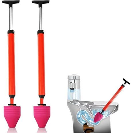 Stantuffo for WC ad alta pressione, pompa for la pulizia dello scarico, strumento di sblocco efficiente for l'impianto idraulico domestico(2PCS)