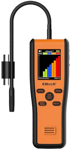 Elitech Inframate D - Detector de fugas de refrigerante con sensor infrarrojo, pantalla Tft, diodo calentado y batería recargable, buscador de fugas Sniffer Hvac profesional para gas climatizador