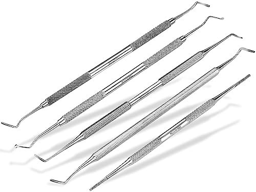 InstrumenteNrw 5er Set Eckenheber Eckenfeile Doppelsonde Fußpflegeinstrument Profi-Maniküre-Pediküre-Set