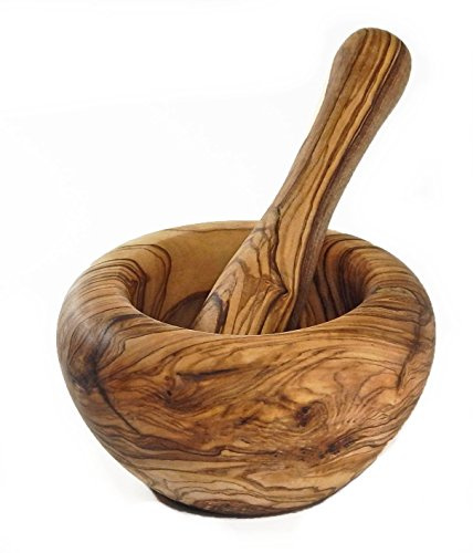 Le Souk Olivique Olivenholz Mörser & Stößel, mittel, Natur
